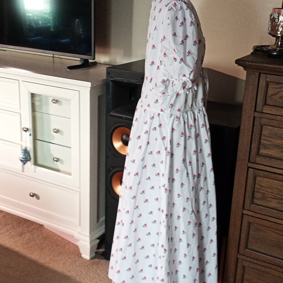 Hill House White Dress with Red Boat Pattern Size XL - Picture 3 of 9